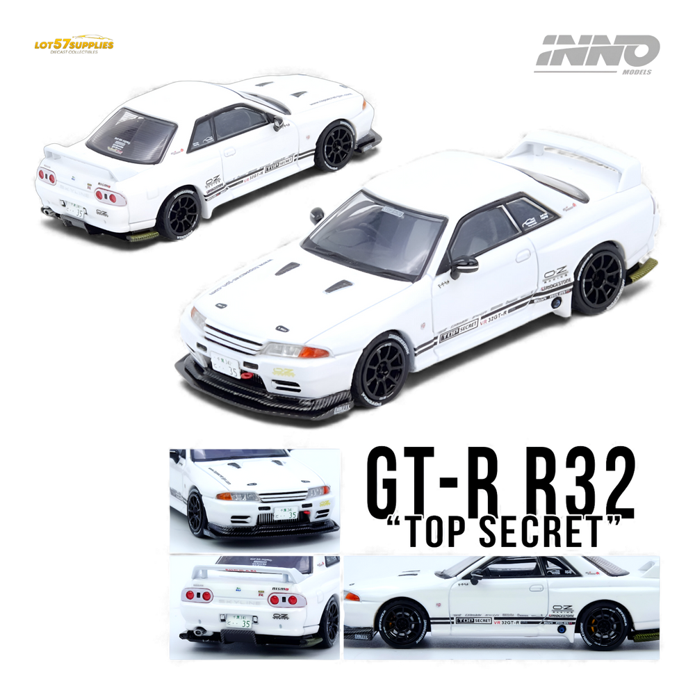 (Pre-Order) INNO64 Top Secret VR32 GT-R White 1:64