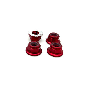 5mm Aluminum Flanged & Serated Lock Nut - Choose color