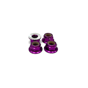 5mm Aluminum Flanged & Serated Lock Nut - Choose color