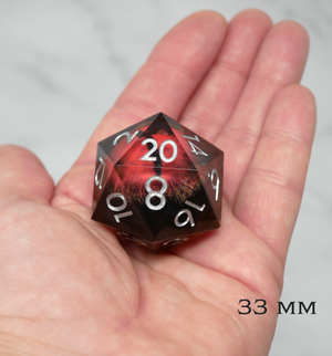 D20 Collective Smaug's Eye | Giant D20 Moving Eye DnD Dice | Acrylic RPG Gaming Dice