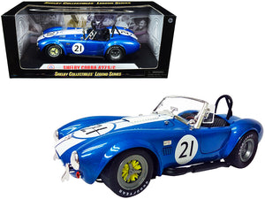 Shelby Cobra 427 S/C #21 Blue Metallic with White Stripes 1/18 Diecast Model Car by Shelby Collectibles — physical