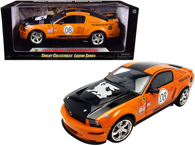 2008 Ford Shelby Mustang #08 "Terlingua" Orange and Black "Shelby Collectibles Legend" Series 1/18 Diecast Model Car by