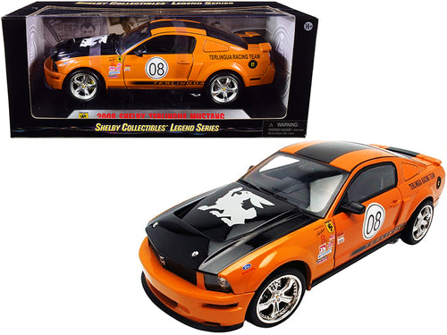 2008 Ford Shelby Mustang #08 "Terlingua" Orange and Black "Shelby Collectibles Legend" Series 1/18 Diecast Model Car by