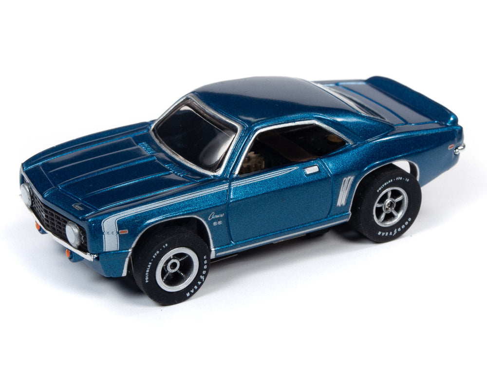 Auto World 1969 Chevy Camaro SS 396 Blue R27 HO Slot Car SC343 fits AFX