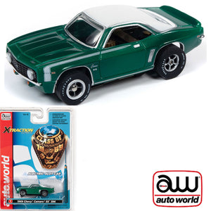 Auto World 1969 Chevy Camaro SS 396 Green R27 HO Slot Car SC343 fits AFX