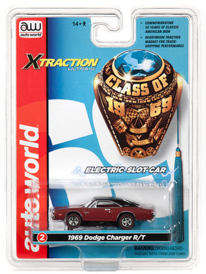 Auto World 1969 Dodge Charger R/T Maroon R27 HO Slot Car SC343 fits AFX