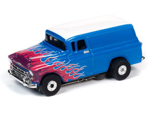 Auto World 1957 Chevy Suburban Thunderjet Flames HO Slot Car SC353 fits AFX