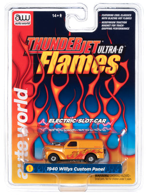 Auto World 1940 Willys Custom Panel Thunderjet Flames HO Slot Car SC353 fits AFX