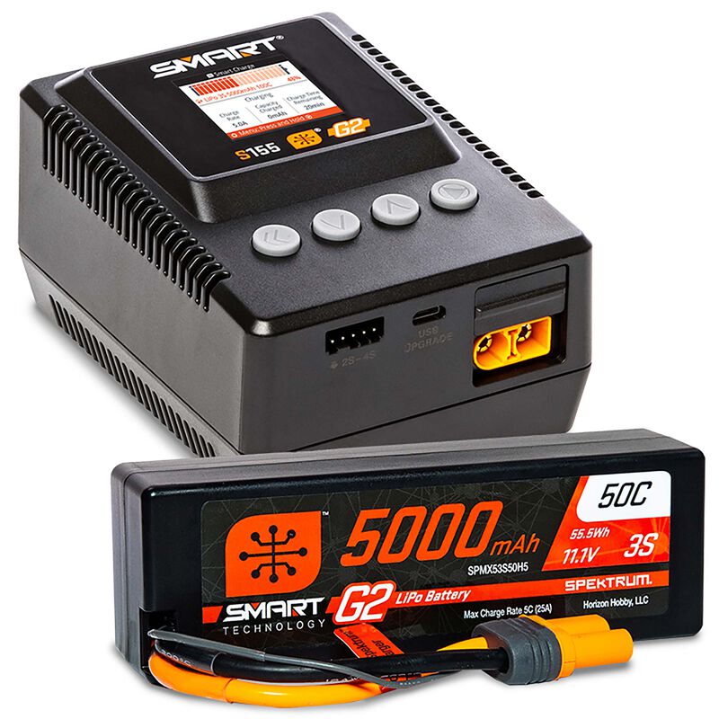 Spektrum Smart Powerstage 3S G2 5000mAh 3S LiPo IC5 & S155 Charger