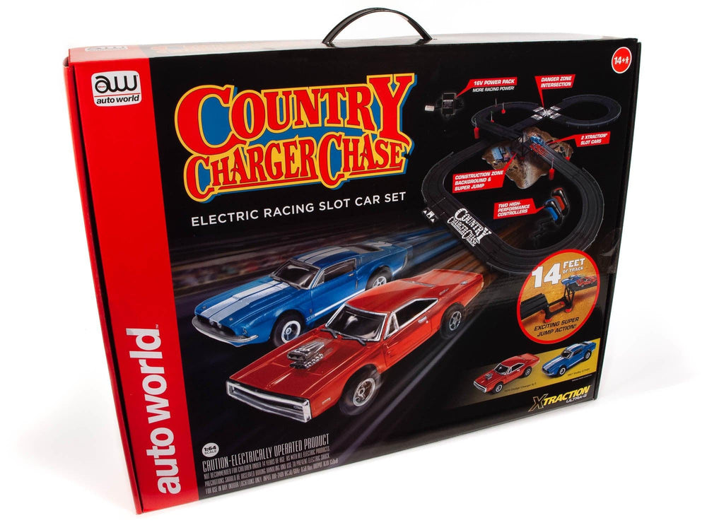 PowerHobby Auto World Country Charger Chase HO Slot Race Set SRS335 SHELBY GT500 — HO Slot Car