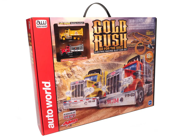 Auto World Gold Rush Peterbilt Dump Trucks for AFX HO Slot Car Set SRS357 - Echo Six Hobbies