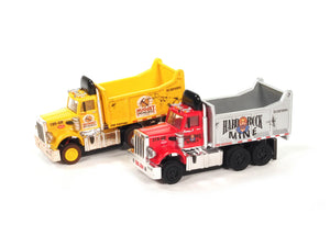 Auto World Gold Rush Peterbilt Dump Trucks for AFX HO Slot Car Set SRS357 - Echo Six Hobbies