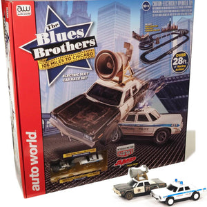 PowerHobby Auto World Blues Brothers Bluesmobile Chicago Police AFX HO Slot Car Set SRS359