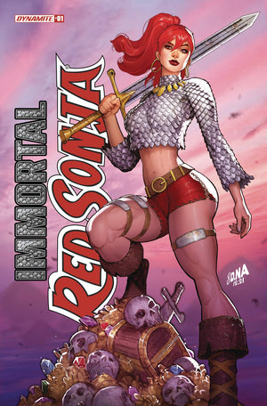 [SIGNED by David Nakayama] IMMORTAL RED SONJA #1 DAVID NAKAYAMA EXCLUSIVE FOIL STAMPED LOGO VAR (11/30/2022)