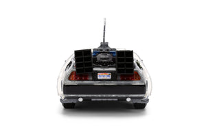Back to the Future die-cast 1:24 scale 40th Anniversary "Hollywood Rides" light-up DeLorean Time Machine