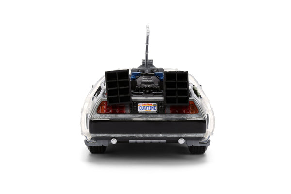 Back to the Future die-cast 1:24 scale 40th Anniversary "Hollywood Rides" light-up DeLorean Time Machine