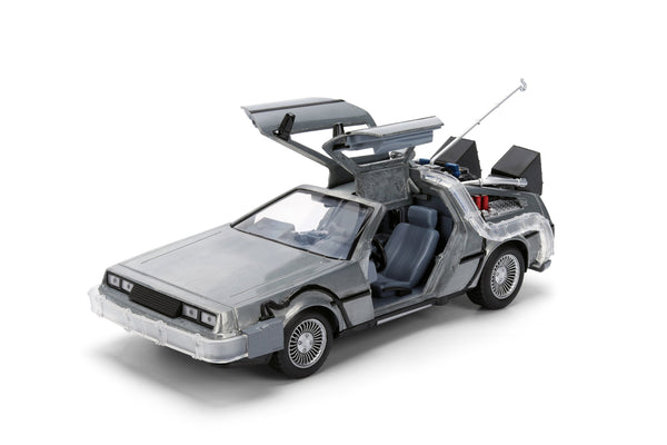 Back to the Future die-cast 1:24 scale 40th Anniversary "Hollywood Rides" light-up DeLorean Time Machine