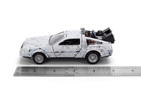 Back to the Future die-cast 1:32 scale 40th Anniversary "Hollywood Rides" DeLorean Time Machine (Frost Finished)