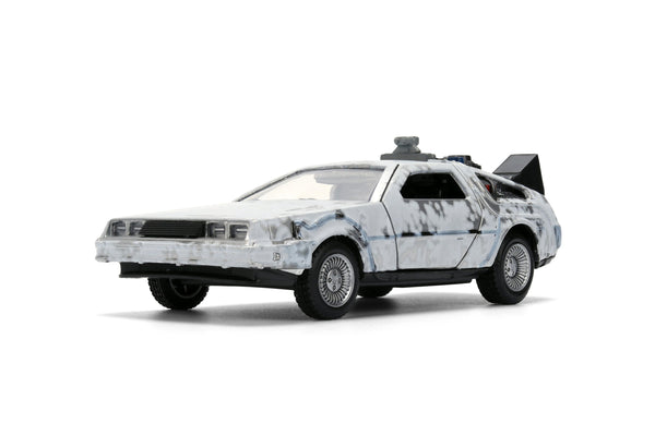 Back to the Future die-cast 1:32 scale 40th Anniversary "Hollywood Rides" DeLorean Time Machine (Frost Finished)