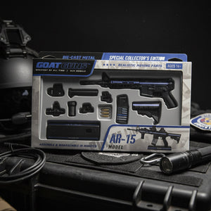 GoatGuns Mini AR-15 in Thin Blue Line SWAT Theme — Diecast Replica Guns