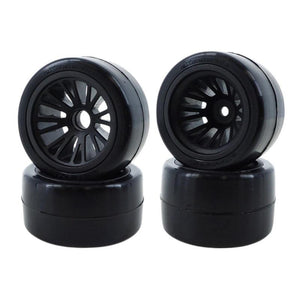 Sweep F1 V6 Pre-Mounted Front & Rear Rubber Tire Set (Black) (4) (X-Medium/Soft)