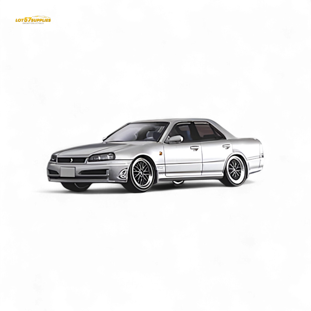 Mortal ER34 SKYLINE 25GT-t AIT Exhibition Model Ordinary Silver 1:64