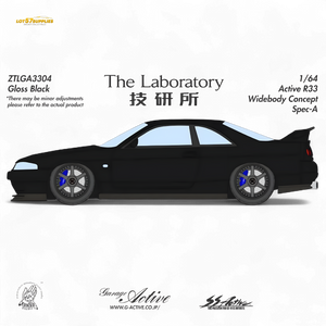 (Pre-Order) The Laboratory x ZONZO Nissan R33 Widebody Concept Spec-A - Pure Black 1/64