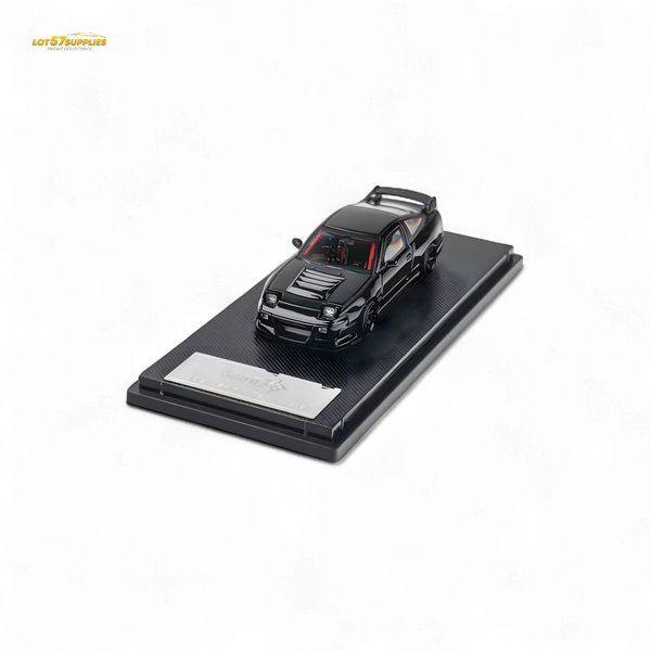 MicroTurbo Custom 180SX Type X Metallic Black MIYABI 1:64