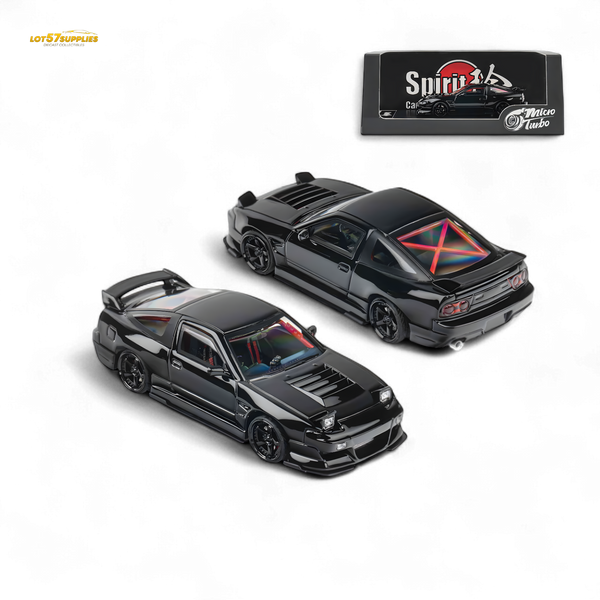 MicroTurbo Custom 180SX Type X Metallic Black MIYABI 1:64