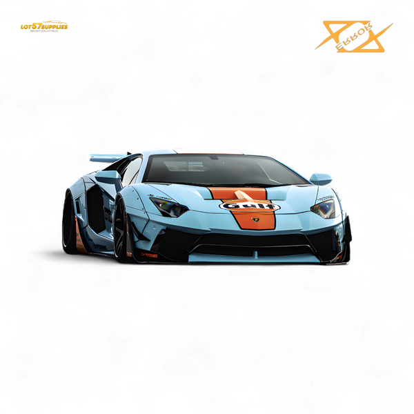 (Pre-Order) 404error Lamborghini Aventador LBWK 2.0 Gulf 1:64
