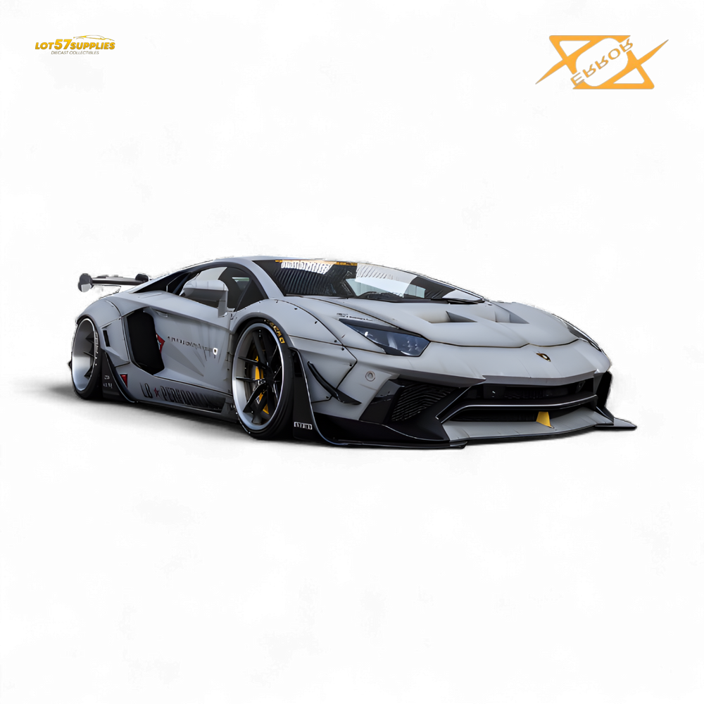 (Pre-Order) 404error Lamborghini Aventador LBWK 2.0 Fighter Gray 1:64