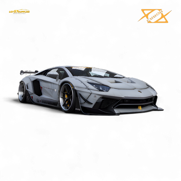 (Pre-Order) 404error Lamborghini Aventador LBWK 2.0 Fighter Gray 1:64