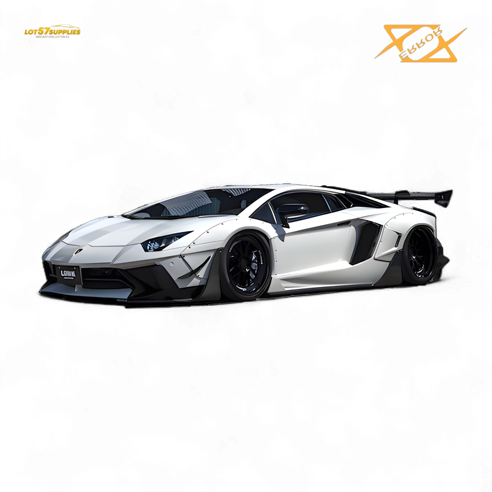 (Pre-Order) 404error Lamborghini Aventador LBWK 2.0 White 1:64