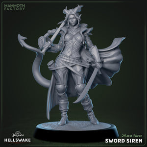 Hellswake Sword Siren – Tiefling Fighter Female Miniature