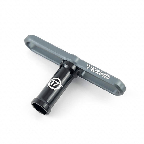 Tekno RC 1116B – 17mm Wheel Wrench & Shock Cap Tool (Long Shank, Aluminum)