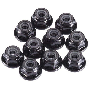 Tekno RC TKR1212 M4 Locknuts Flanged/Black/Serrated (10)