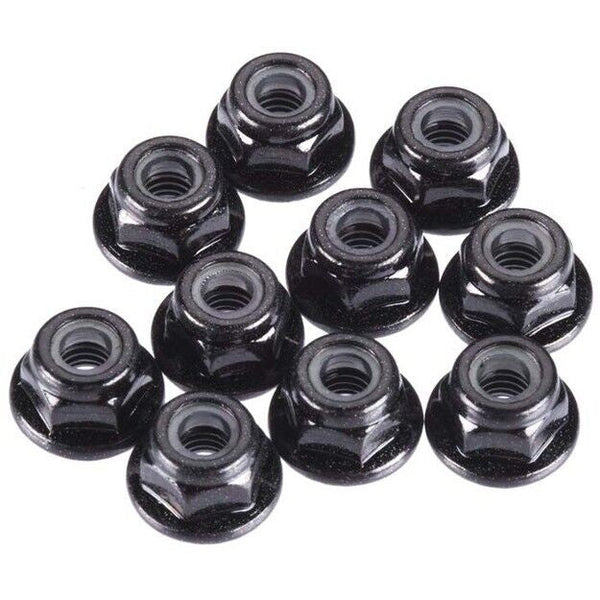 Tekno RC TKR1212 M4 Locknuts Flanged/Black/Serrated (10)