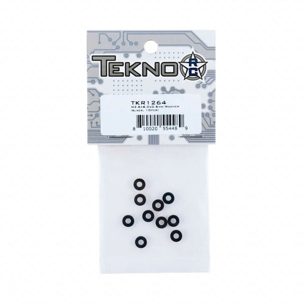 Tekno RC 1264 – M2.6×6.0x0.5mm Washer (black, 10pcs)