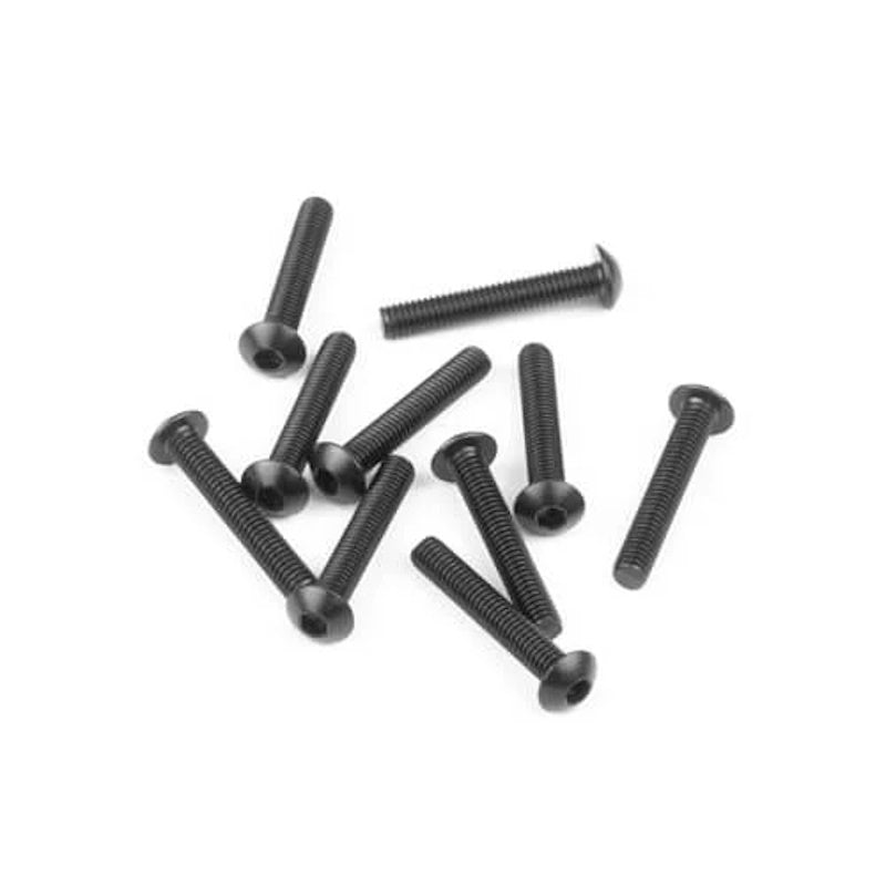 Tekno RC 1408 – M3x18mm Button Head Screws (black, 10pcs)