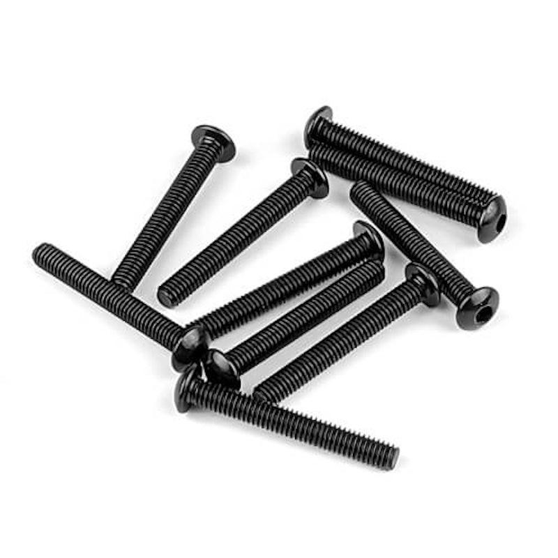 PowerHobby Tekno RC 1450 – M4x30mm Button Head Screws (black, 10pcs)