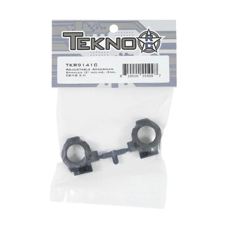PowerHobby Tekno RC 9141C Adjustable Ackerman Spindles (3° incline, -2mm axle, EB/NB 2.1+)