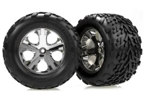Traxxas TRA3669 Front All-Star Chrome Wheels & Talon Tires