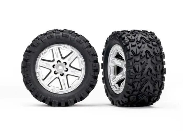 PowerHobby Traxxas 6773R Rustler 4x4 Chrome Talon Wheels & Tires 2.8" (2) — Rustler Parts