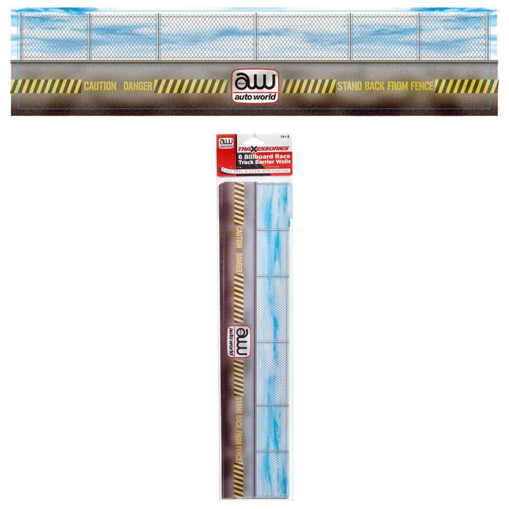 Auto World TRX111 Billboard Race Track Barrier Walls (6) 14.5" HO Slot Car
