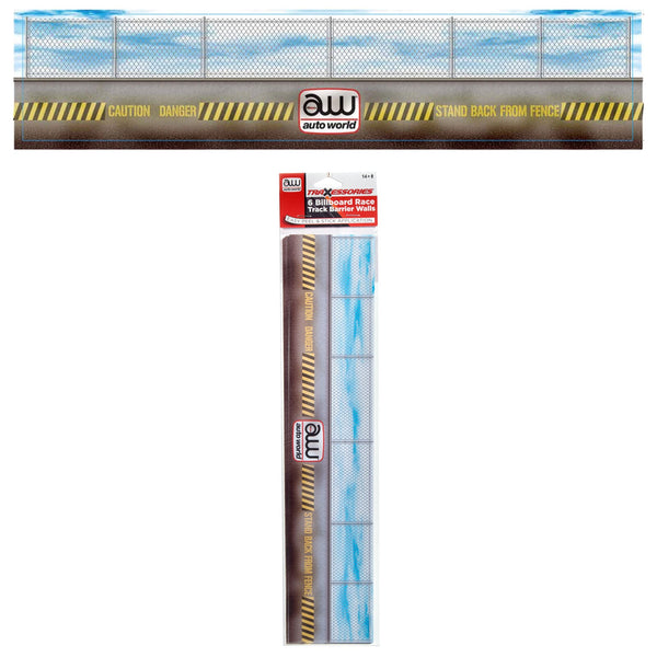 Auto World TRX111 Billboard Race Track Barrier Walls (6) 14.5" HO Slot Car