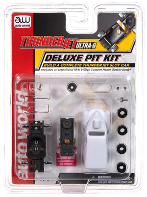 Auto World 1941 Willys Gasser Deluxe Pit Kit White Body HO Slot Car TRX130