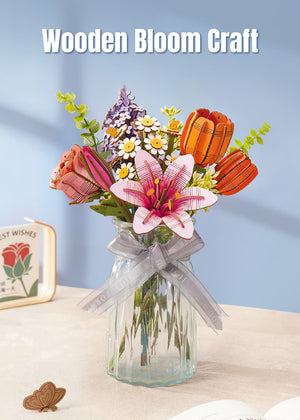 Rowood - Pink Tulip DIY Flower 3D Wooden Puzzle TW082