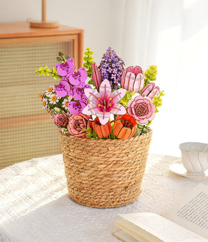Rowood - Pink Tulip DIY Flower 3D Wooden Puzzle TW082