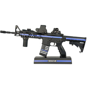 GoatGuns Mini AR-15 in Thin Blue Line SWAT Theme — Diecast Replica Guns