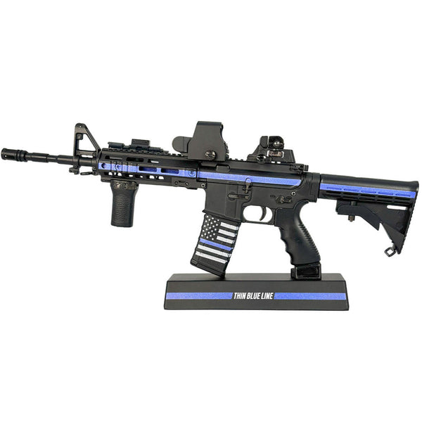 GoatGuns Mini AR-15 in Thin Blue Line SWAT Theme — Diecast Replica Guns